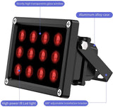 IR Illuminator,850nm 12-LED IR Illuminators,Ir Lights for Security Cameras,10ft 12V 2A Power Supply,OHWOAI Long Range Infrared Light