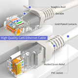 Cable Ethernet Cat 6 de 100 pies, LAN, UTP CAT 6, Cables de Red Delgados y Largos, Cable de Computadora de Alta Velocidad Cat6 Sólido, Más Rápido Que Cat5e/Cat5, Conectores RJ45 para Router, Módem, Cámara, Conmutador, 100 Pies