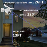 Solar Motion Sensor Light,Wireless Solar Security FloodLight Outdoor, OHWOAI 1600 Lumens LED Spotlights