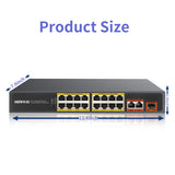 18-Port Gigabit Uplink Unmanaged Poe Network Switch,16 Port+2 Uplink Gigabit Ports+1 Fiber SFP Port