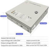 Load image into Gallery viewer, CCTV Power Supply 18CH Channel Port Box,CCTV DC Distributed Power Box Supply Output AC to DC 12V 30 Amp 360 Watt,OHWOAI Electrical Box with AC Plug and Lock,for CCTV DVR Security System and Cameras