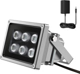 IR Illuminator,850nm 6-LED IR Illuminators,Ir Lights for Security Cameras,10ft 12V 2A Power Supply,Long Range Infrared Light