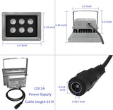 IR Illuminator,850nm 6-LED IR Illuminators,Ir Lights for Security Cameras,10ft 12V 2A Power Supply,Long Range Infrared Light