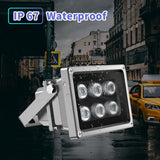 IR Illuminator,850nm 6-LED IR Illuminators,Ir Lights for Security Cameras,10ft 12V 2A Power Supply,Long Range Infrared Light