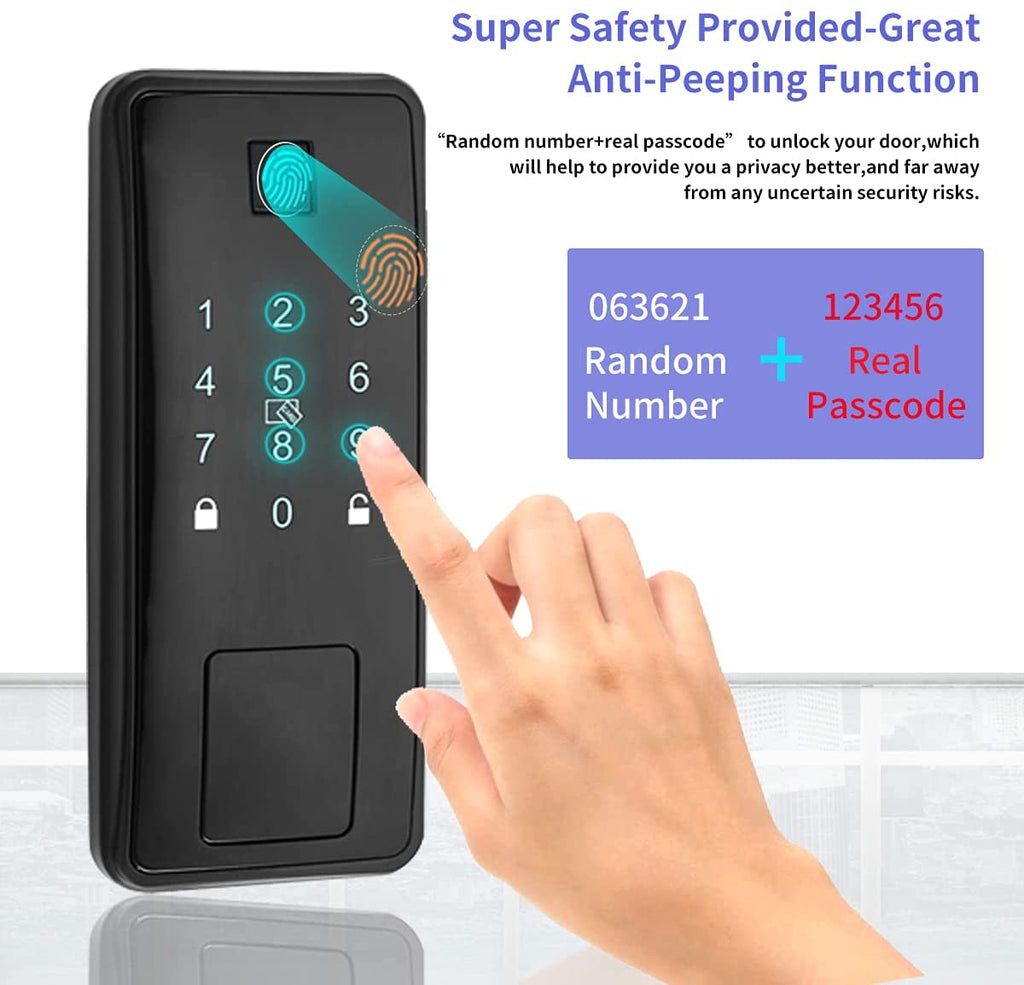 Smart Biometric Electronic Deadbolt,Passcode,Touchscreen Keypad,Finger ...