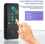 Smart Biometric Electronic Deadbolt,Passcode,Touchscreen Keypad,Fingerprint,Card Bluetooth Door Lock,Support Wi-Fi Gateway&Alexa