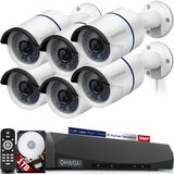 Load image into Gallery viewer, POE Security Camera System,8 Channel Poe NVR, 6pcs 5.0MP Poe IP Cameras,OHWOAI Home Video Surveillance POE System,Wired Indoor&amp;Outdoor Security Camera,Audio,Waterproof