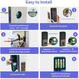 Smart Biometric Electronic Deadbolt,Passcode,Touchscreen Keypad,Fingerprint,Card Bluetooth Door Lock,Support Wi-Fi Gateway&Alexa