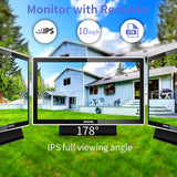 Load image into Gallery viewer, 【2K 3.0MP &amp; Dual Antenna Signal Enhancement】 All in One Monitor Wireless Security Camera System with 10&quot; HD Screen,4Pcs CCTV WiFi IP Cameras,Indoor/Outdoor Surveillance Cam,AI Human Detection