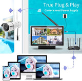 Load image into Gallery viewer, 【2K 3.0MP &amp; Dual Antenna Signal Enhancement】 All in One Monitor Wireless Security Camera System with 10&quot; HD Screen,4Pcs CCTV WiFi IP Cameras,Indoor/Outdoor Surveillance Cam,AI Human Detection