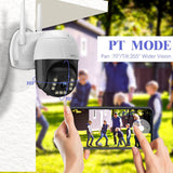 【Cámara PTZ Exterior 2K 3.0MP con Detección de Humanos por IA】Cámara PTZ Exterior Inalámbrica, Wi-Fi para Hogar, Giratoria, Visión Nocturna, IP66, Audio Bidireccional