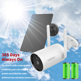 Load image into Gallery viewer, Wireless Solar Powered Rechargeable Battery Home IP Camera ,OHWOAI Outdoor Security Camera Surveillance Wi-Fi Cam with Solar Panel,PIR Motion Detection,IP65 Waterproof,Two-Way Audio,Night Vision