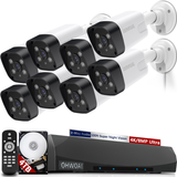 Sistema de Cámaras POE 4K, 8 cámaras de seguridad con cable de 8.0MP H.265+, Sistema de Vigilancia de Video Doméstico, NVR de 8MP/4K de 8 Canales, Detección de Humanos por Inteligencia Artificial, para Grabación 24/7, IP66