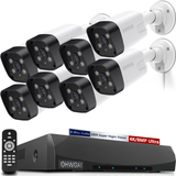 Sistema de Cámaras POE 4K, 8 cámaras de seguridad con cable de 8.0MP H.265+, Sistema de Vigilancia de Video Doméstico, NVR de 8MP/4K de 8 Canales, Detección de Humanos por Inteligencia Artificial, para Grabación 24/7, IP66